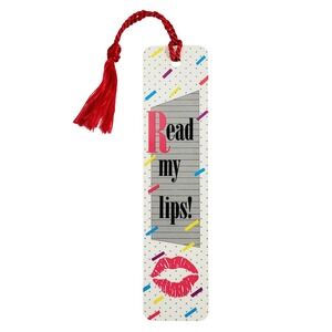 Vintage 80s Read My Lips Bookmark tassel Retro Kiss Groan-ups 1985 Antioch H-845